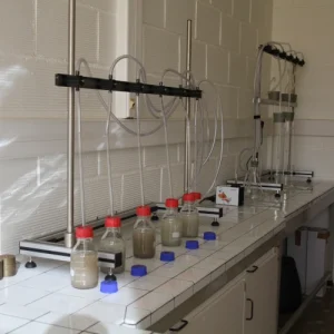 Settling bench dedicated to small quantities (separation into 50, 250, 500mL, or 1L Schott bottles)